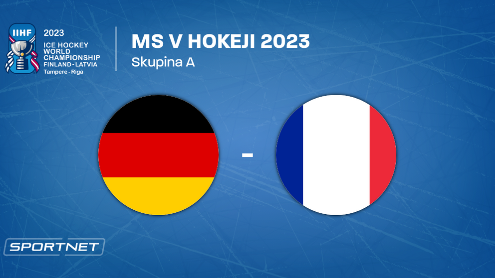 Nemecko - Francúzsko, ONLINE prenos zo zápasu na MS v hokeji 2023 LIVE.