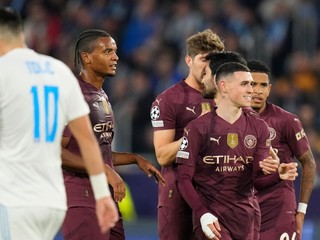 Phil Foden sa teší po strelenom góle v zápase ŠK Slovan Bratislava - Manchester City v 2. kole ligovej fázy Ligy majstrov.