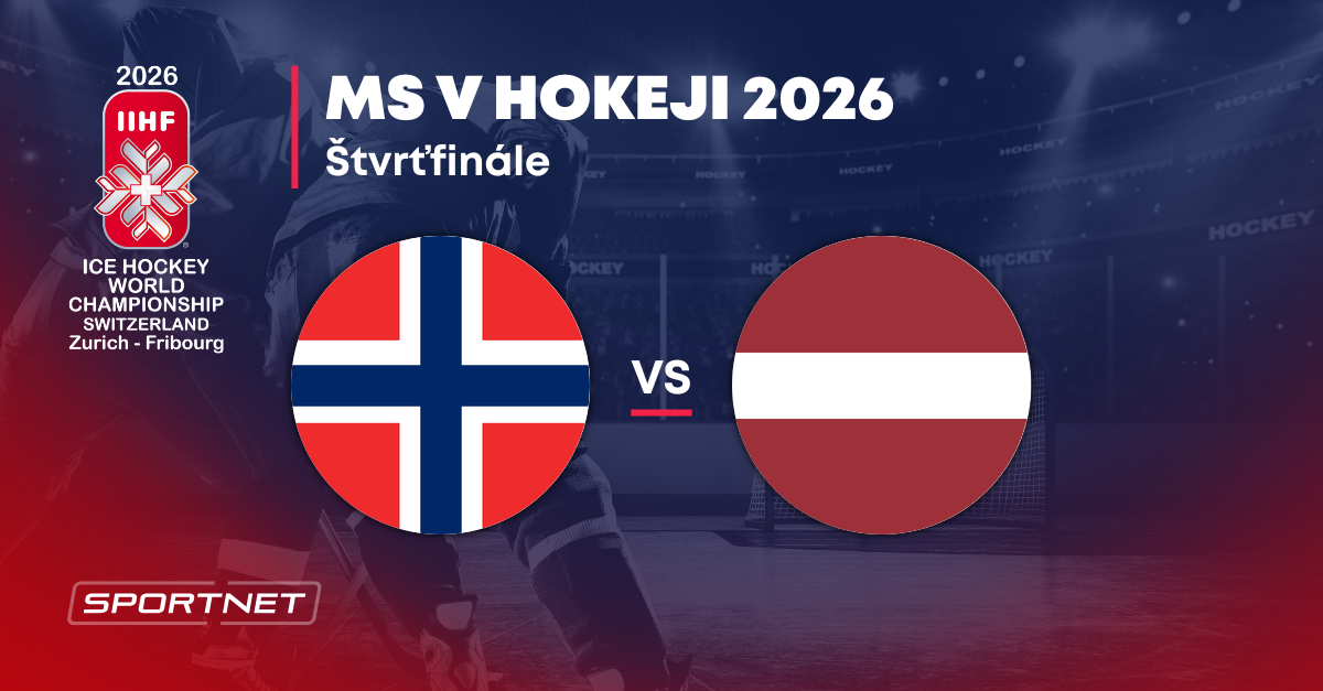 Nórsko - Lotyšsko: ONLINE prenos zo zápasu na MS v hokeji 2026 dnes